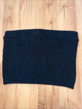 Evolution Ribbed Black Knit Tube Crop Top